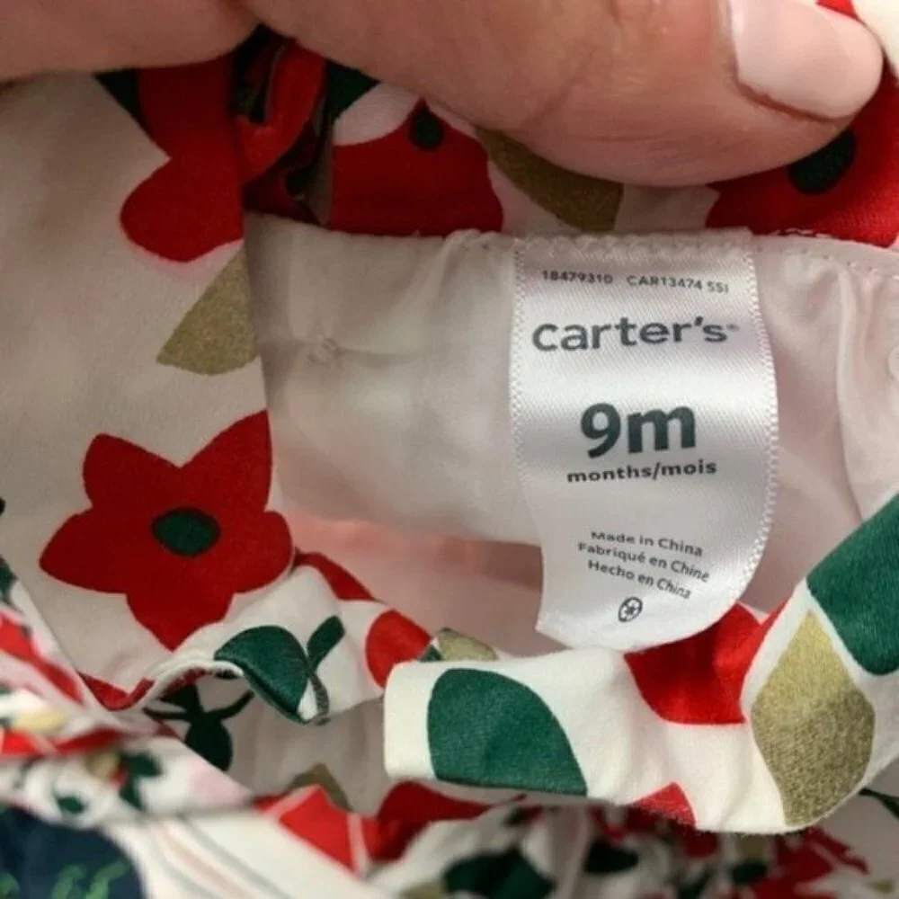 Little Girl Red Festive Floral Dress